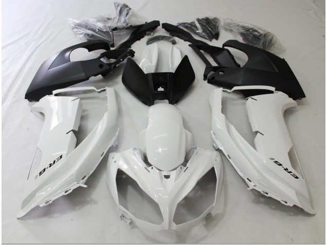 Shop Black and White Kawasaki Ninja Motorcycle Fairings 650R Motorcycle Fairings 12-16 Shop Black and White Kawasaki Ninja Motorcycle Fairings 650R Motorcycle Fairings 12-16