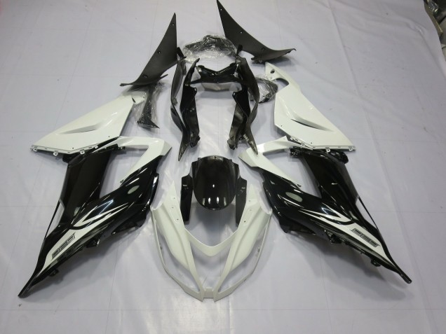 Shop Black and White Kawasaki ZX6R Motorcycle Fairings 13-18