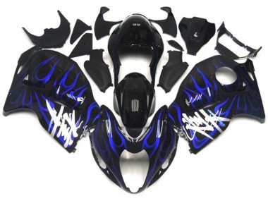 Shop Black with Deep Blue flame Suzuki GSXR Motorcycle Fairings 1300 Motorcycle Fairings 97-07
