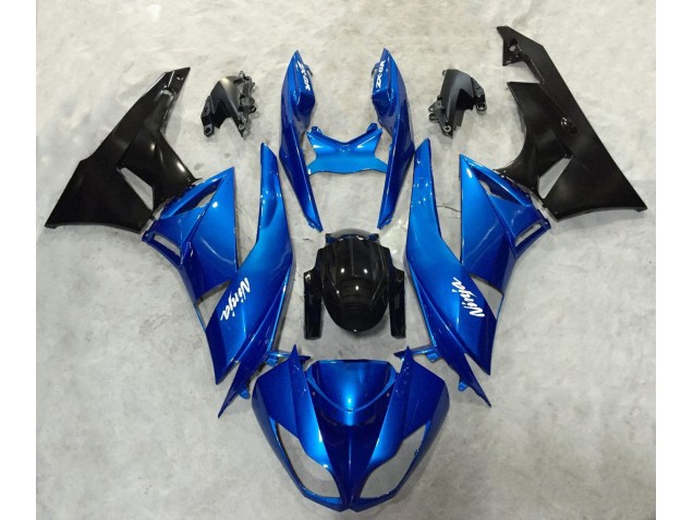 Shop Blue and Black Ninja Kawasaki ZX6R Motorcycle Fairings 09-12 Shop Blue and Black Ninja Kawasaki ZX6R Motorcycle Fairings 09-12