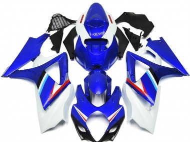 Shop Blue and White Gloss with Light Blue and Red Decal Suzuki GSXR Motorcycle Fairings 1000 Motorcycle Fairings 07-08