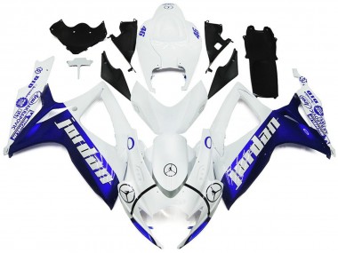 Shop Blue and White Jordan Gloss Style Suzuki GSXR750 Motorcycle Fairings 06-07