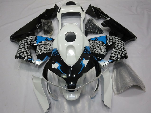 Shop Blue White and Black Splatter Honda CBR600RR Motorcycle Fairings 03-04 Shop Blue White and Black Splatter Honda CBR600RR Motorcycle Fairings 03-04