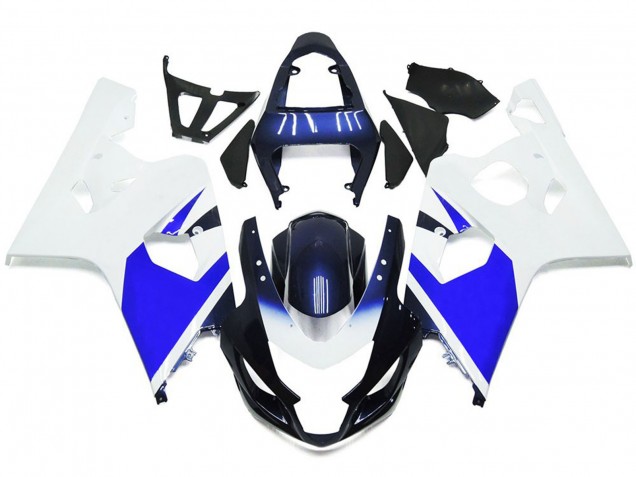 Shop Bright White and Blue Suzuki GSXR750 Motorcycle Fairings 04-05 Shop Bright White and Blue Suzuki GSXR750 Motorcycle Fairings 04-05