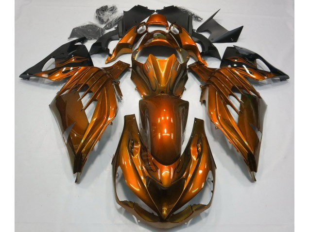 Shop Burnt Orange Gloss Kawasaki ZX14R Motorcycle Fairings 12-19 Shop Burnt Orange Gloss Kawasaki ZX14R Motorcycle Fairings 12-19