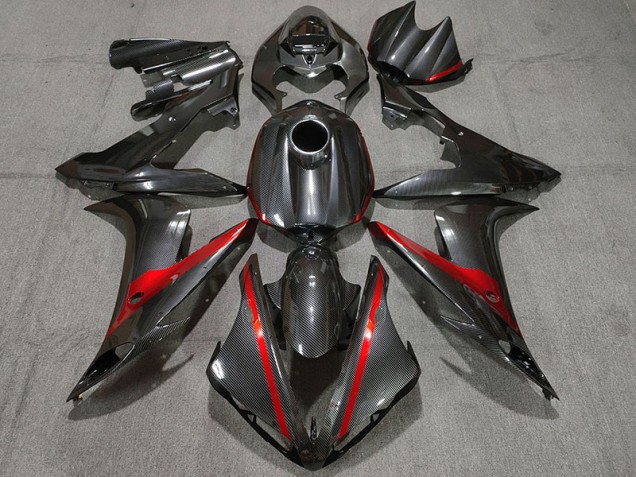 Shop Carbon Style w Red Yamaha R1 Motorcycle Fairings 04-06 Shop Carbon Style w Red Yamaha R1 Motorcycle Fairings 04-06