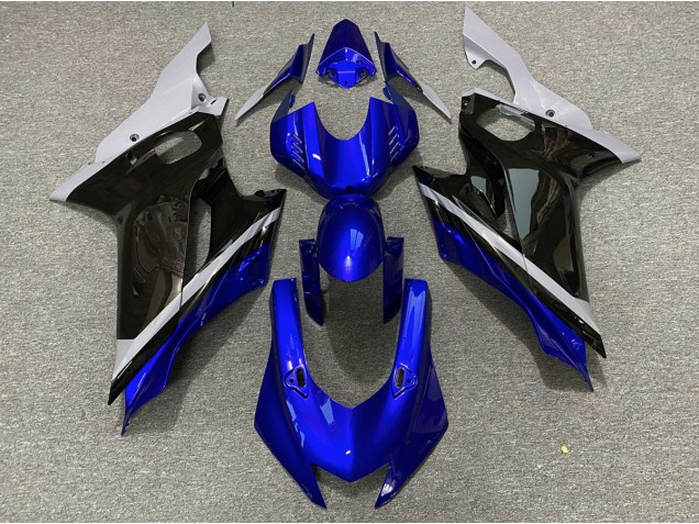 Shop Cement Black and Blue Yamaha R6 Motorcycle Fairings 17-19 Shop Cement Black and Blue Yamaha R6 Motorcycle Fairings 17-19