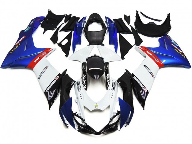 Shop Custom Logos with Blue and Red Suzuki GSXR750 Motorcycle Fairings 11-20 Shop Custom Logos with Blue and Red Suzuki GSXR750 Motorcycle Fairings 11-20