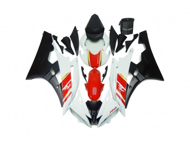 Shop Custom Matte Black and Red with White Yamaha R6 Motorcycle Fairings 06-07 Shop Custom Matte Black and Red with White Yamaha R6 Motorcycle Fairings 06-07