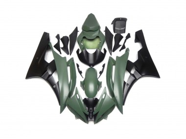 Shop Custom Matte Green and Black Yamaha R6 Motorcycle Fairings 06-07