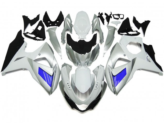 Shop Custom Silver and White with Black Suzuki GSXR Motorcycle Fairings 1000 Motorcycle Fairings 09-16 Shop Custom Silver and White with Black Suzuki GSXR Motorcycle Fairings 1000 Motorcycle Fairings 09-16