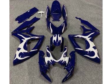 Shop Dark Blue & White Design Suzuki GSXR750 Motorcycle Fairings 06-07