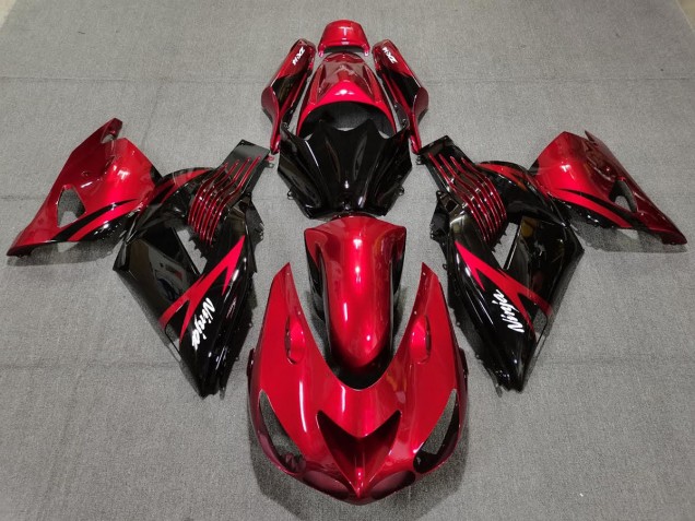 Shop Fire Red and Black Kawasaki ZX14R Motorcycle Fairings 06-11 Shop Fire Red and Black Kawasaki ZX14R Motorcycle Fairings 06-11