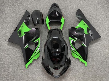 Shop Gloss Black and Green Suzuki GSXR750 Motorcycle Fairings 04-05