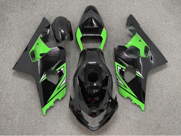 Shop Gloss Black and Green Suzuki GSXR750 Motorcycle Fairings 04-05