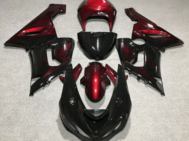 Shop Gloss Black and Red Kawasaki ZX6R Motorcycle Fairings 05-06