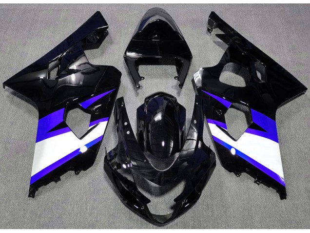 Shop Gloss Black & Blue Suzuki GSXR750 Motorcycle Fairings 04-05 Shop Gloss Black & Blue Suzuki GSXR750 Motorcycle Fairings 04-05