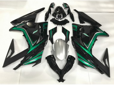 Shop Gloss Black & Emerald Green Kawasaki Ninja Motorcycle Fairings 300 Motorcycle Fairings 13-18