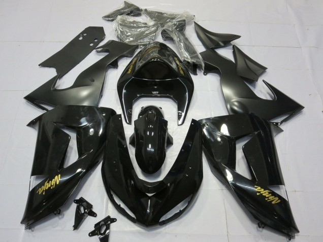 Shop Gloss Black Gold Kawasaki ZX10R Motorcycle Fairings 06-07 Shop Gloss Black Gold Kawasaki ZX10R Motorcycle Fairings 06-07