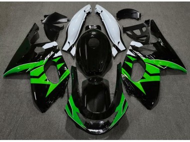 Shop Gloss Black Green and White Yamaha YZF600 Motorcycle Fairings Thundercat Motorcycle Fairings 98-07