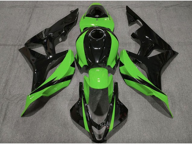 Shop Gloss Black & Green Honda CBR600RR Motorcycle Fairings 07-08 Shop Gloss Black & Green Honda CBR600RR Motorcycle Fairings 07-08