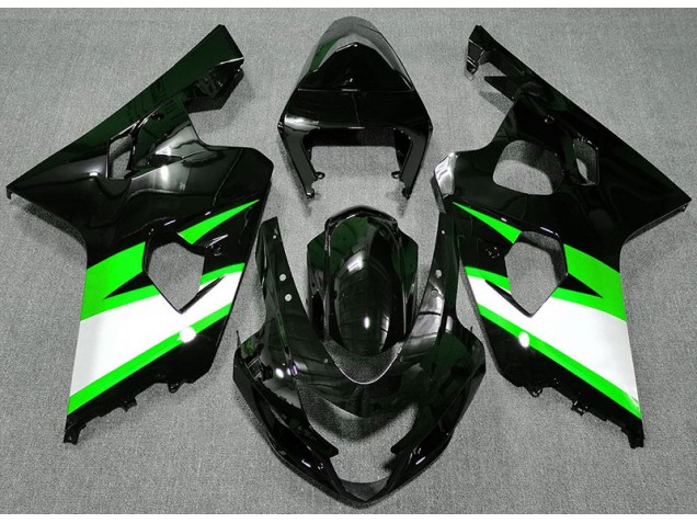 Shop Gloss Black & Green Suzuki GSXR750 Motorcycle Fairings 04-05 Shop Gloss Black & Green Suzuki GSXR750 Motorcycle Fairings 04-05