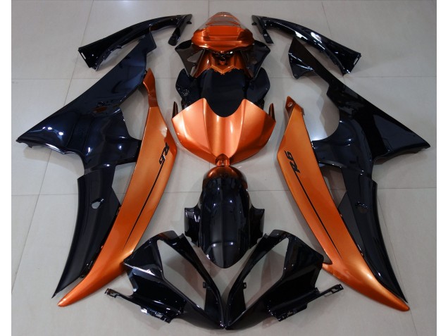 Shop Gloss Black & Light Orange Yamaha R6 Motorcycle Fairings 08-16 Shop Gloss Black & Light Orange Yamaha R6 Motorcycle Fairings 08-16