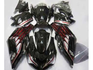 Shop Gloss Black & Red Kawasaki ZX14R Motorcycle Fairings 12-19