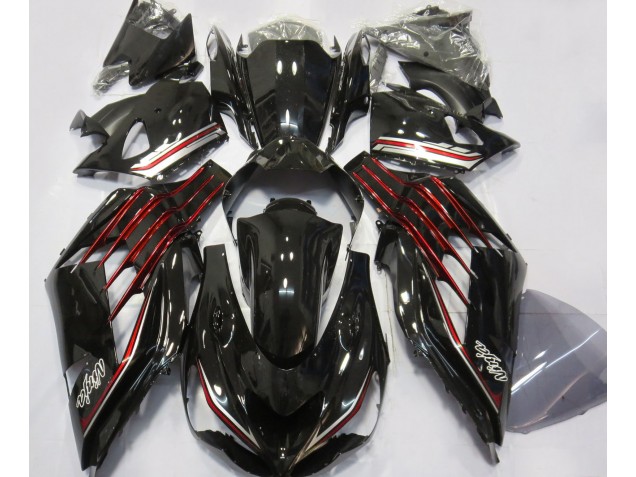 Shop Gloss Black & Red Kawasaki ZX14R Motorcycle Fairings 12-19 Shop Gloss Black & Red Kawasaki ZX14R Motorcycle Fairings 12-19