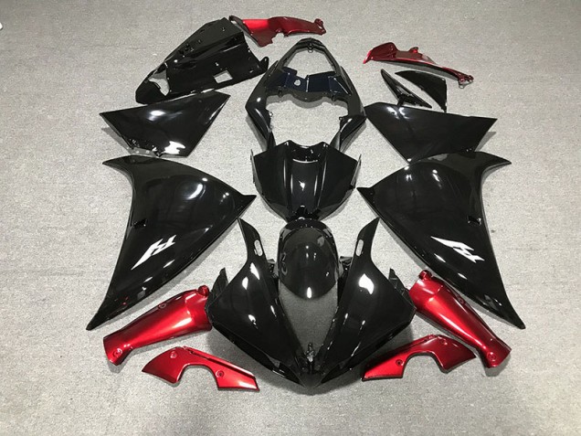 Shop Gloss Black & Red Yamaha R1 Motorcycle Fairings 09-12 Shop Gloss Black & Red Yamaha R1 Motorcycle Fairings 09-12