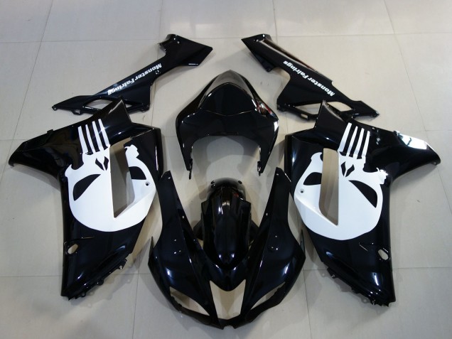Shop Gloss Black & Skull Kawasaki ZX6R Motorcycle Fairings 07-08