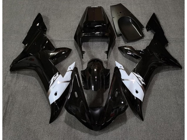 Shop Gloss Black White and Silver Yamaha R1 Motorcycle Fairings 02-03 Shop Gloss Black White and Silver Yamaha R1 Motorcycle Fairings 02-03