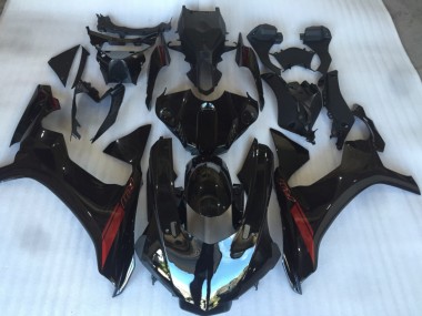 Shop Gloss Black with Red Logo Yamaha R1 Motorcycle Fairings 15-19