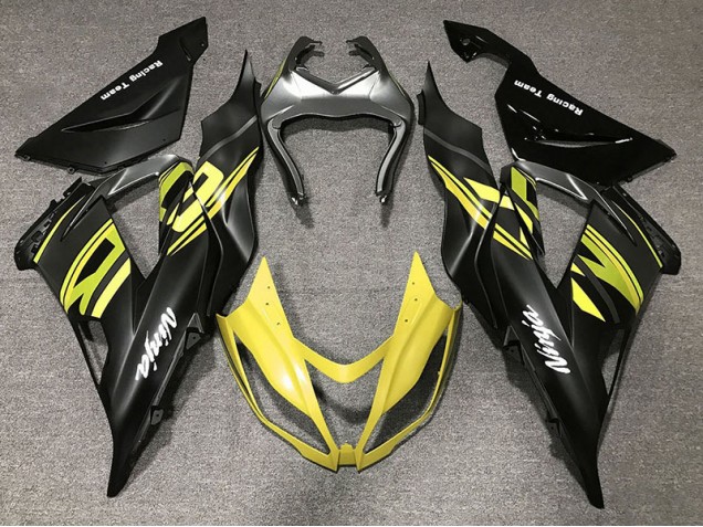Shop Gloss Black & Yellow Kawasaki ZX6R Motorcycle Fairings 13-18 Shop Gloss Black & Yellow Kawasaki ZX6R Motorcycle Fairings 13-18