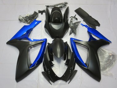Shop Gloss Blue and Matte Black Suzuki GSXR750 Motorcycle Fairings 06-07