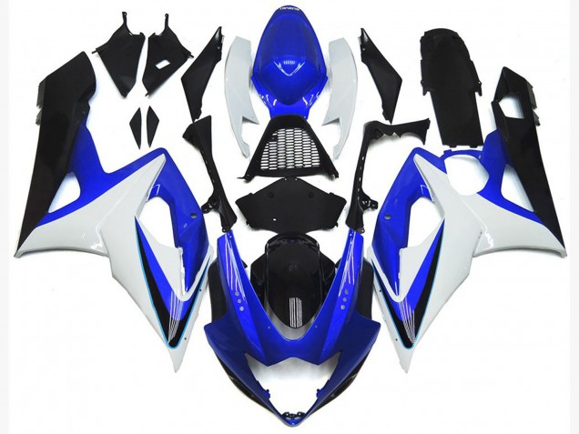 Shop Gloss Blue and White with red logo Suzuki GSXR Motorcycle Fairings 1000 Motorcycle Fairings 05-06 Shop Gloss Blue and White with red logo Suzuki GSXR Motorcycle Fairings 1000 Motorcycle Fairings 05-06