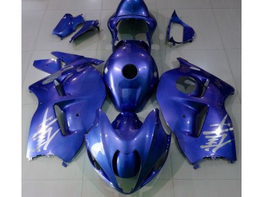 Shop Gloss Blue & Silver Logo Suzuki GSXR Motorcycle Fairings 1300 Motorcycle Fairings 97-07