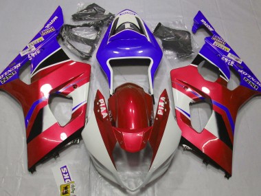 Shop Gloss Candy Red and Blue Suzuki GSXR Motorcycle Fairings 1000 Motorcycle Fairings 03-04
