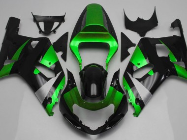 Shop Gloss Green and Black Suzuki GSXR750 Motorcycle Fairings 01-03