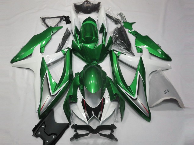 Shop Gloss Green and White Suzuki GSXR750 Motorcycle Fairings 08-10 Shop Gloss Green and White Suzuki GSXR750 Motorcycle Fairings 08-10
