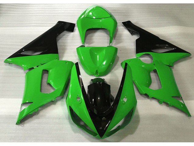 Shop Gloss Green & Black Kawasaki ZX6R Motorcycle Fairings 05-06 Shop Gloss Green & Black Kawasaki ZX6R Motorcycle Fairings 05-06