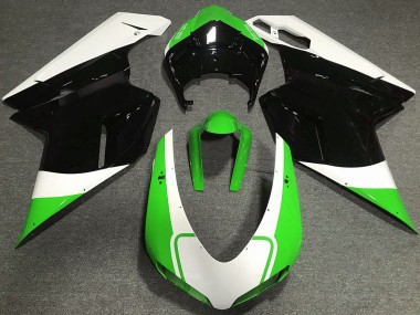 Shop Gloss Green White and Black Ducati 848 Motorcycle Fairings 1098 Motorcycle Fairings 1198 Motorcycle Fairings 07-12