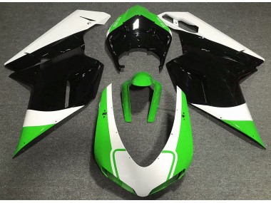Shop Gloss Green White and Black Ducati 848 Motorcycle Fairings 1098 Motorcycle Fairings 1198 Motorcycle Fairings 07-12