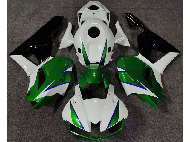 Shop Gloss Green White and Blue Honda CBR600RR Motorcycle Fairings 13-20 Shop Gloss Green White and Blue Honda CBR600RR Motorcycle Fairings 13-20