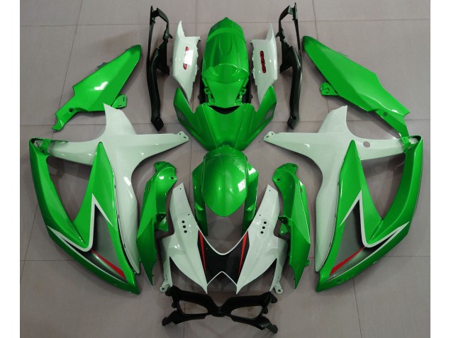 Shop Gloss Green & White Suzuki GSXR750 Motorcycle Fairings 08-10 Shop Gloss Green & White Suzuki GSXR750 Motorcycle Fairings 08-10