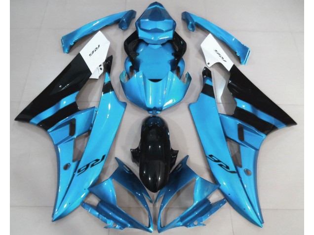 Shop Gloss Light Blue and Black Yamaha R6 Motorcycle Fairings 06-07 Shop Gloss Light Blue and Black Yamaha R6 Motorcycle Fairings 06-07