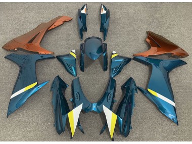 Shop Gloss Light Blue and Orange Suzuki GSXR750 Motorcycle Fairings 11-20