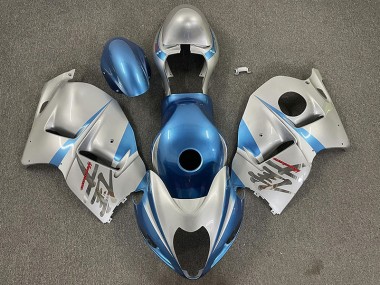 Shop Gloss Light Blue and Silver Suzuki GSXR Motorcycle Fairings 1300 Motorcycle Fairings 97-07