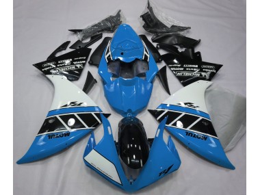 Shop Gloss Light Blue White and Black Yamaha R1 Motorcycle Fairings 13-14