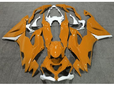 Shop Gloss Orange & White Kawasaki ZX6R Motorcycle Fairings 19-20